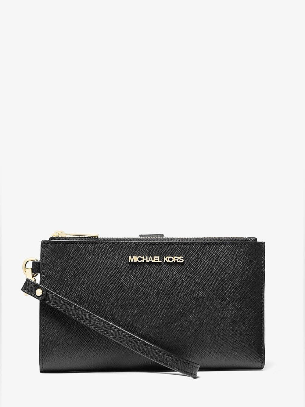 Michael Kors Black Leather Wristlet Wallet NWT